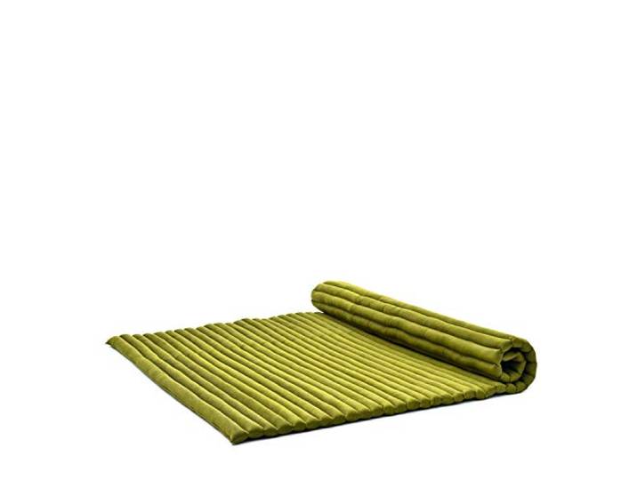 Leewadee Extra Breite Thai Rollmatte 190 x 145 cm Kapok fest Atmungsaktive Faltmatratze für Schlafen, Yoga, Meditation & Massage. Auf Reisen, beim Camping, im Auto oder als Gästebett