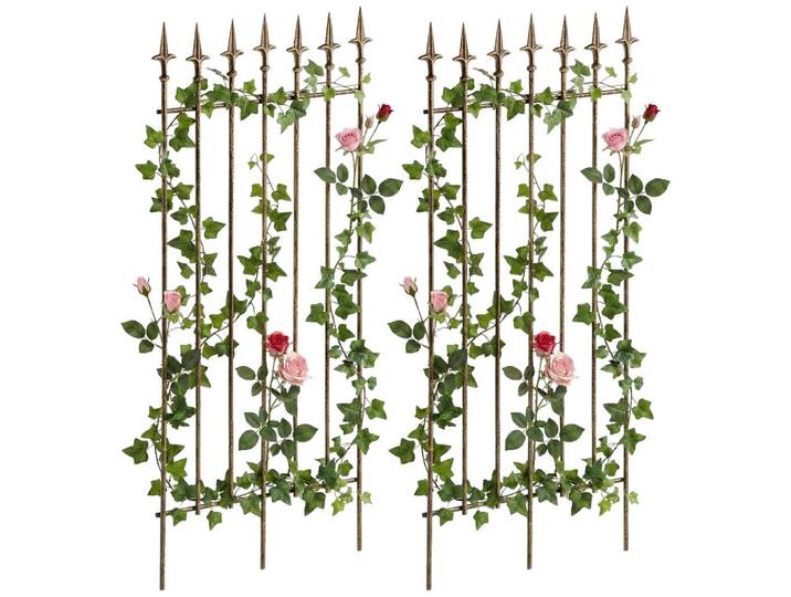 CLP Rankgitter 2er Set Metall Bronze, Bronzefarben, 50x100x0.7 cm, Dekoration, Gartendeko, Rankgitter