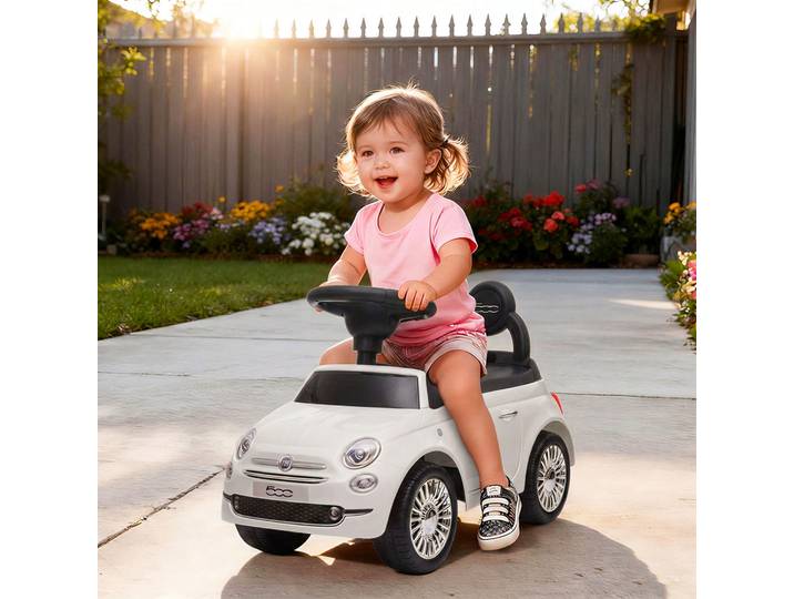 AIYAPLAY Voiture Pousser Enfant Fiat 12-36M Musique Coffre Blanc