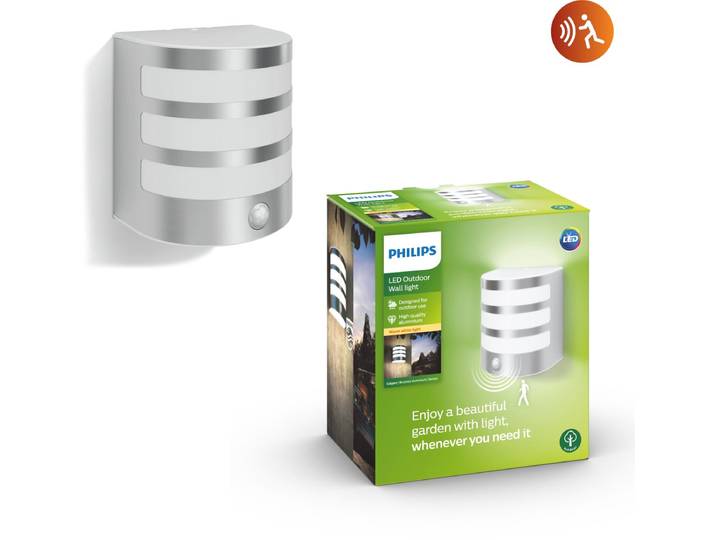 Philips Calgary buitenwandlamp - met sensor - roestvrij staal