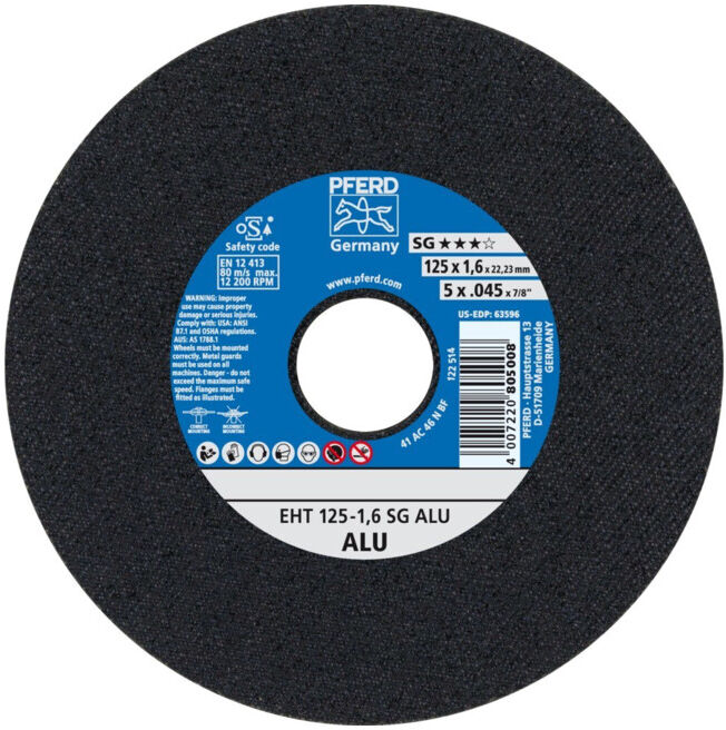 Pferd Disque de séparation droit pour aluminium A46NSG 125x1,6mm (61341225)