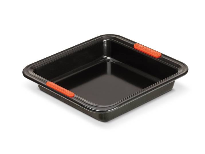 Backform LE CREUSET eckig 23 cm x 23 cm , schwarz, B:23cm L:23cm, Stahl, Küchenformen, Backform