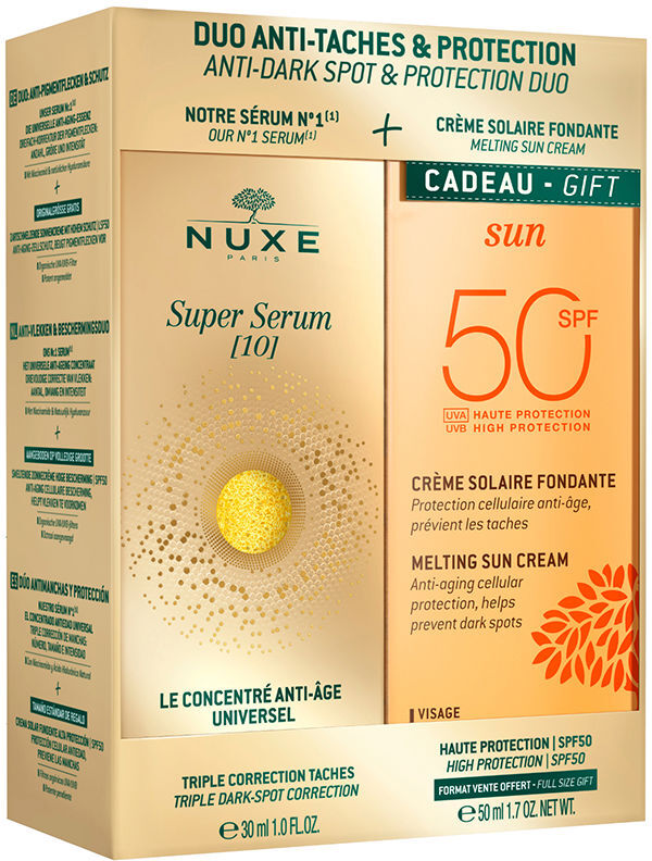 Nuxe Super Sérum « 10 » 30 Ml + Crème Solaire SPF50 50 Ml Pack 2 pcs
