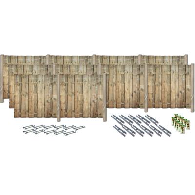 Sichtschutzelement KONIFERA "FULLERTON", grün, H:180cm, Massivholz, Stahl, Zaunelemente, Rustikale Bohlen, verschiedene Längen