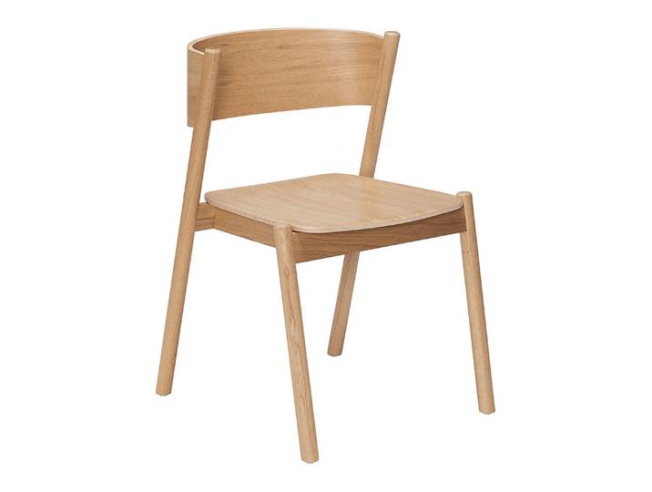 Hübsch Esszimmerstuhl Oblique in Hellbraun - (B)55 x (H)80 x (T)51 cm