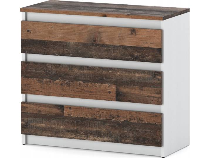 Commode à 3 tiroirs Sideboard Armoire à tiroirs Armoire à vêtements Moderne Meuble à tiroirs pour votre chambre à coucher Blanc Mat Old Style 80x71\,5x33\,5