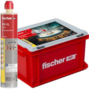 Fischer Injektionsmörtel 553657, FIS VL 300 T HWK G, Set, 2K-Verbundmörtel, Statikmischer & Koffer, 20x300ml