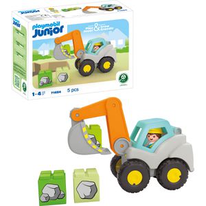 playmobil Spielset JUNIOR 71684, ab 1 Jahr, Schaufelbagger, 5 Teile