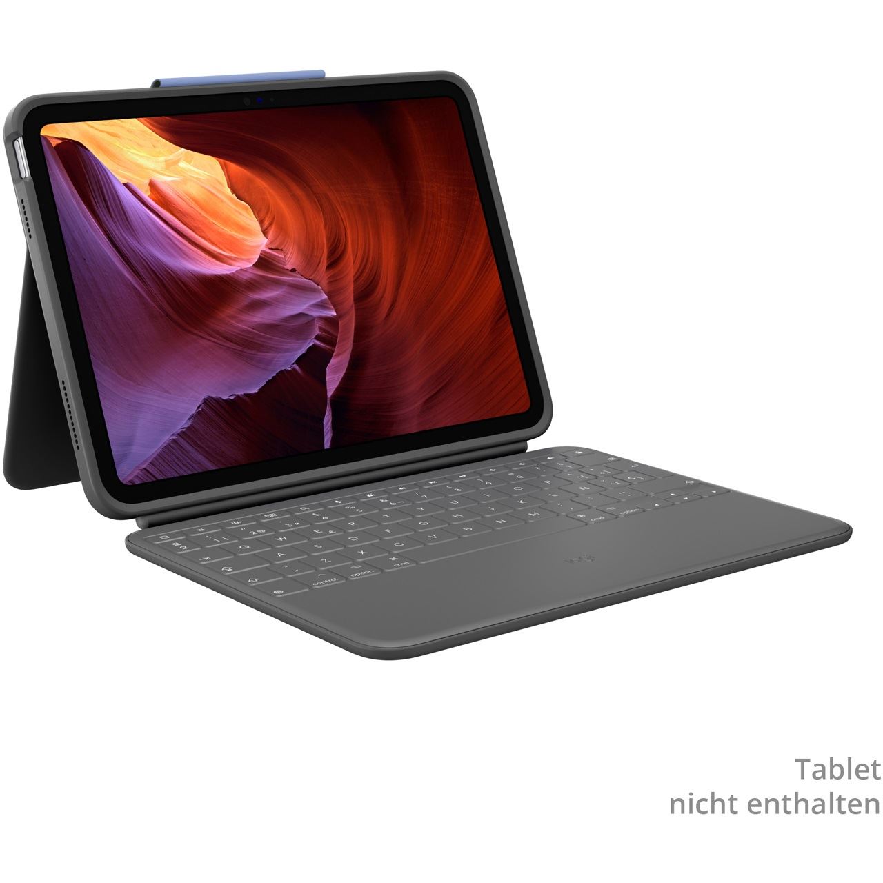 Logitech Rugged Folio - Tastatur und Foliohülle - Apple Smart connector - QWERTY - Spanisch - Graphite - für Apple 10.2-inch iPad Wi-Fi, 10