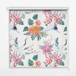 INNENROLLO - Fensterrollo - Rollo - 90x180 cm - Reiher und Blume