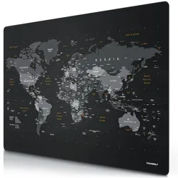 Titanwolf Gaming Mauspad, XXXL Speed Mausmatte, Mousepad 1200 x 800 mm, Geschwindigkeit & Präzision, Weltkarte (XXL), Mausmatte, Grau, Schwarz, Weiss