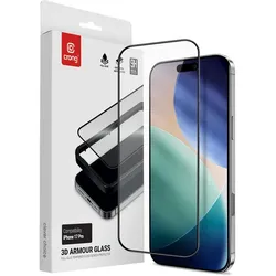 Crong 3D Armor Glass - gehärtetes Glas für iPhone 18 Pro / 17 Pro + Montage- Rahmen