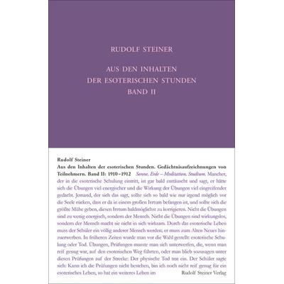 Aus den Inhalten der esoterischen Stunden, Band II: 1910-1912, Gebundene Ausgabe von Rudolf Steiner, Rudolf Steiner, 978-3-7274-2665-0