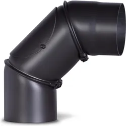 FireFix, Zubehör Kerzen + Kamin, Verstellbarer Ofenrohrbogen 120 mm mit Reinigungstür
