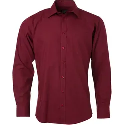 James & Nicholson Herren Popeline Hemd langarm JN678 wine M