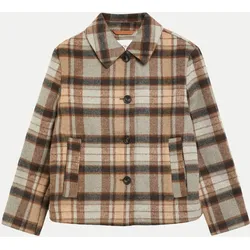 Jacke mit Karo-Muster Braun 38