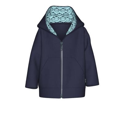 Fleecejacke TRIGEMA "TRIGEMA Fleecejacke mit Kapuze", Mädchen, Gr. 92, navy, Fleece, 100% Polyester, Basic, Jacken Fleecejacke