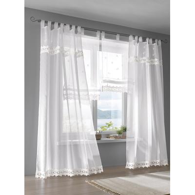 Gardine HEINE HOME Gr. 4, weiß, B:130cm H:245cm, Polyester, Gardinen, Gardine