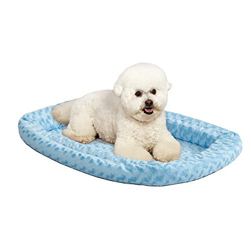 MidWest Homes for Pets Bolster hondenbed en kattenbed van blauwe fleece, 45,72 cm lang