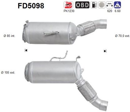 As Ruß-/partikelfilter, Abgasanlage Abganlage Fd5098 Für Bmw