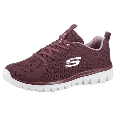 Sneaker SKECHERS "Graceful - Get Connected", Damen, Gr. 37, rot (bordeaux), Textil, Schuhe Sneaker, Freizeitschuh, Halbschuh, Schnürschuh für die Maschinenwäsche geeignet