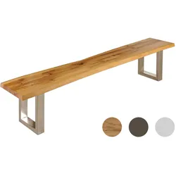 3S Frankenmöbel »Zingst« Massivholz Bank 160 cm / Eisen natur lackiert / mit Rückenlehne