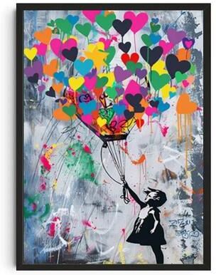 Inspire Essentials Banksy Graffiti Wall Art Street Art Canvas Poster Modern Urban Decor 2 20x30cm