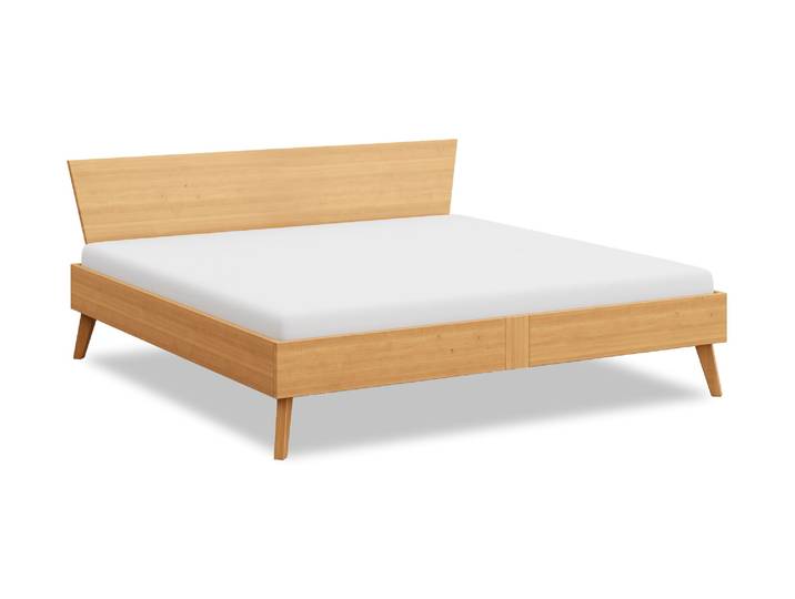 Naturwohnen Massivholzbett 200x200cm Erle natur geölt Serie Rivus Design und Handwerk perfekt vereint mit bioola® nature veredelt