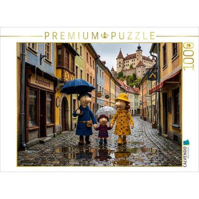 CALVENDO Puzzle Regenzauber in der Altstadt | 1000 Teile Lege-Größe 64x48cm Foto-Puzzle für glückliche Stunden