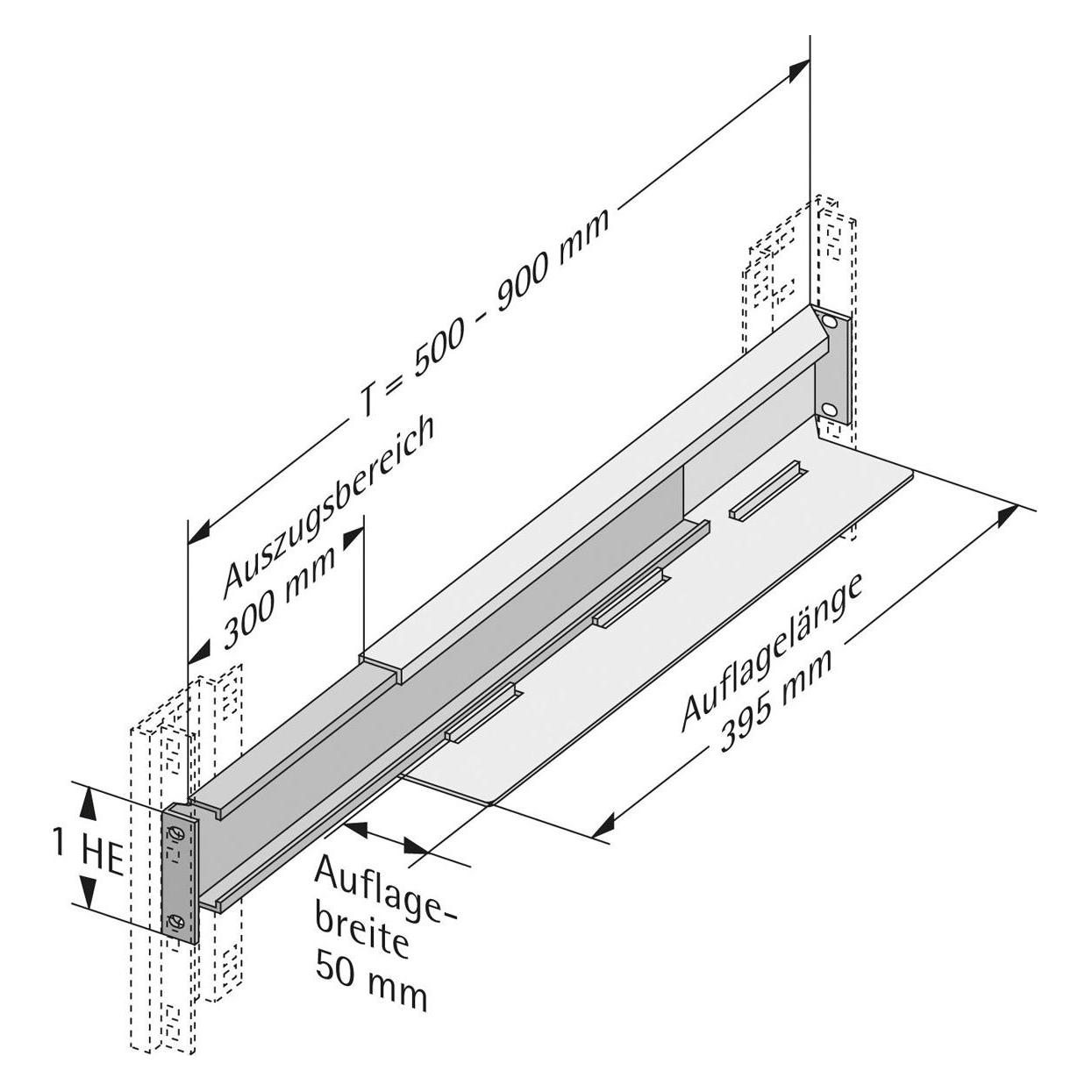 Apranet Gleitschienen 1 Paar, tiefenvariabel 475-800mm (315-258-00)