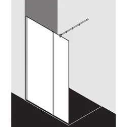 Kermi Xb Glasanlage XBWIH06020VJK 60x200cm, silber hochglanz, ESG Spiegelglas, ESG klar