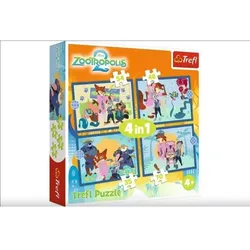 Trefl: Great Adventure in Zootropolis 4 in 1 - 35, 48, 54, 70-teiliges Puzzle