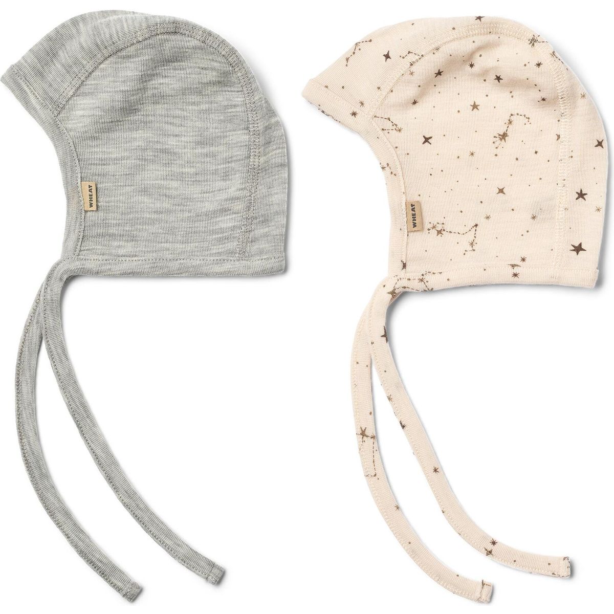 Wheat 2 Wool Bonnet Billie eggshell stars (9732) 44-47cm 5998-780 RWS-9732-3-9m/44-47cm