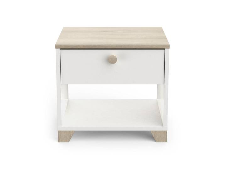 Calicosy Nachttisch 1 schublade - izzy 43,2/36,2/39,7 cm, Weiß, 36.2x39.7x43.2 cm, Schlafzimmer, Nachtkästchen