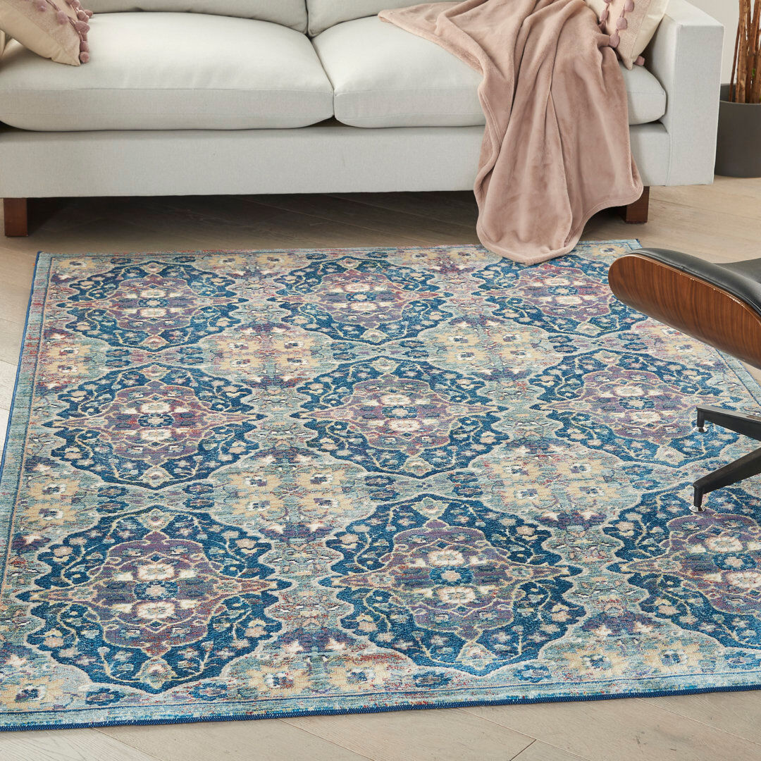 Nourison Abstract Area Rug Blue Rectangle 4' x 6'