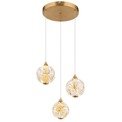 GLOBO LIGHTING LED Pendelleuchte "VIRINA", gold (goldfarben), 1 Stk., Leuchten, Hängelampe/Hängeleuchte/Wohnzimmer/Esstisch/elegant, LED Pendelleuchte
