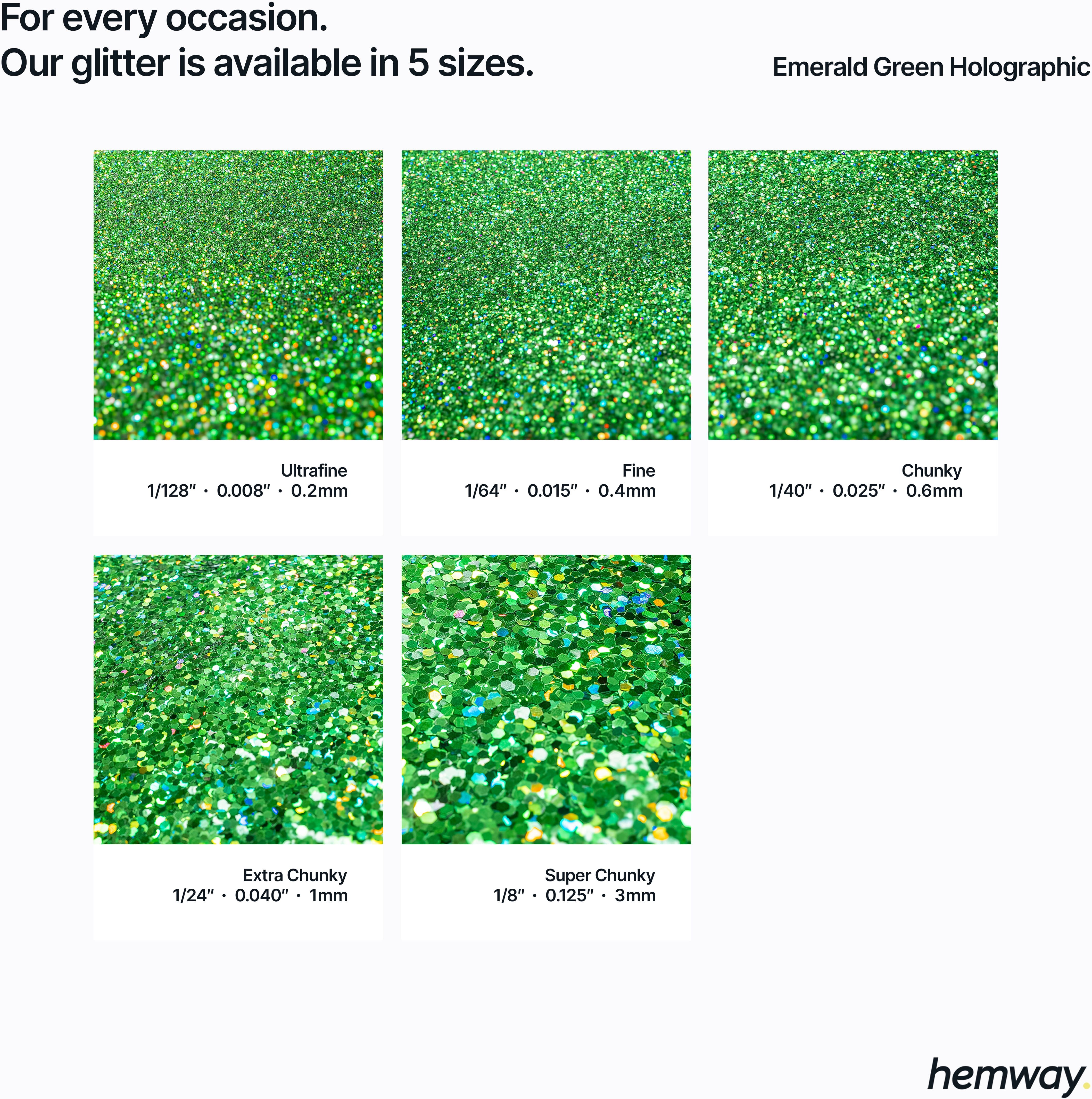 Hemway Biodegradable Eco Friendly Glitter 100g / 3.5oz   Emerald Green Holographic   DIY, Decoration, Arts & Crafts - Emerald Green Holographic -