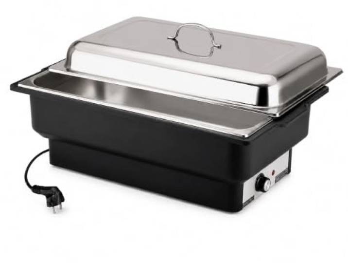 APS 12232 Elektro-Chafing Dish, 57 x 35 x 28 cm Speisebehälter, Elektro-Wasserbecken mit Temperaturregelung, Elektro-Chafing Dish mit poliertem Deckel, 220-240 V, 760-900 Watt