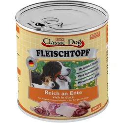 Classic Dog Adult Fleischtopf Pur Reich an Ente |  6x 800g Hundefutter