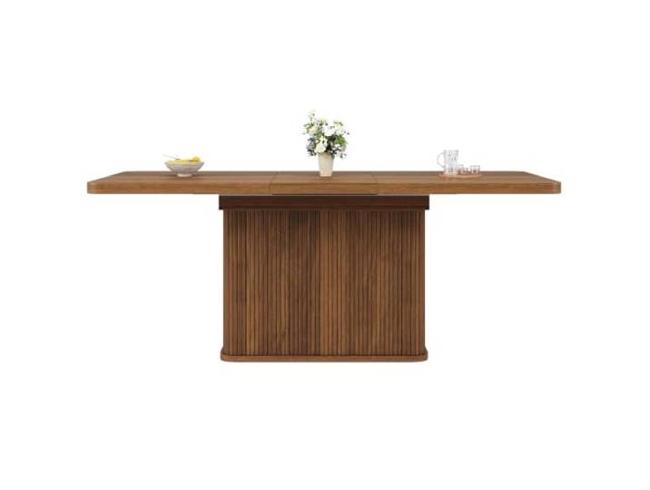 Ropilly Moderne weiß Kücheninsel mit klappbarer Tischplatte, MDF‑Sideboard mit Schubladen und Regalen, 140×40×90 cm, für kleine Küchen und offene Küchen