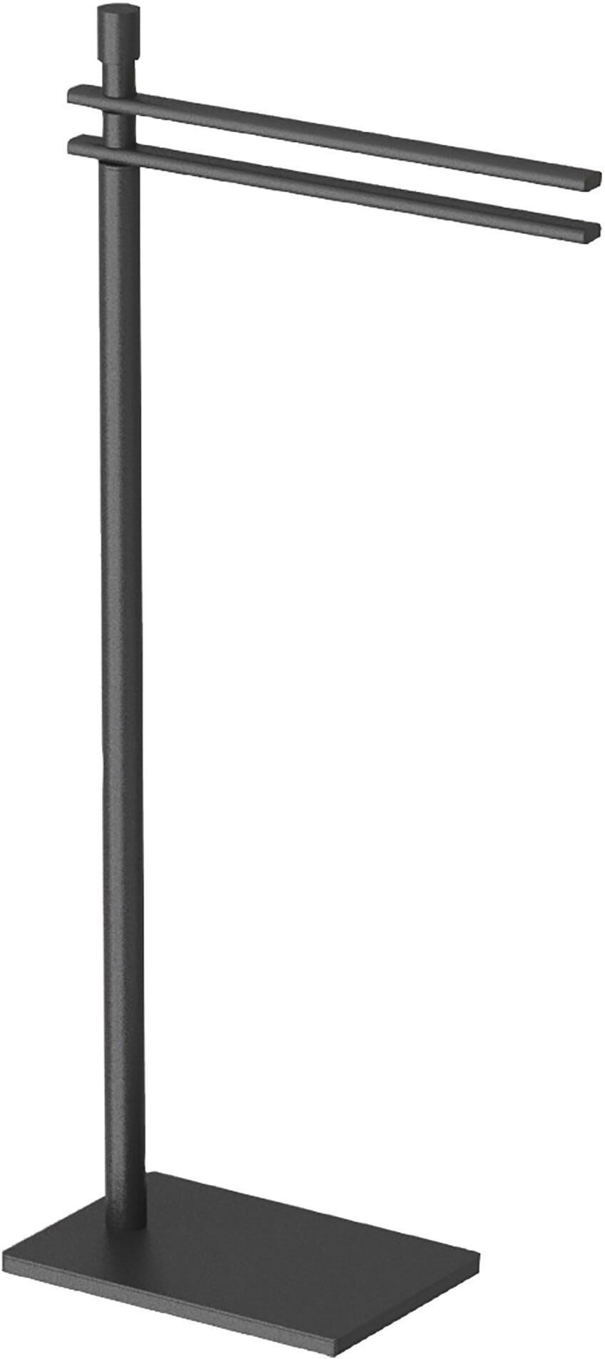 Bluehome PIANTANA PORTA SALVIETTE MARY BASE RETTANGOLARE H 76 cm 2 BRACCIO ACCIAIO NERO OPACO