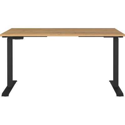 Schreibtisch GERMANIA "GW-Agenda elektrisch höhenverstellbar (72-120 cm)", schwarz (grandson, eiche, nachbildung, schwarz, schwarz, grandson, eiche, nachbildung), B:140cm H:120cm T:80cm, Tische, Schreibtisch, mit Memory-Funktion & USB-Ladestation,...