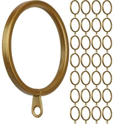 Meriville 2-Inch Inner Diameter Metal Flat Curtain Rings with Eyelets