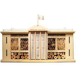 Luxus-Insektenhotels Insektenhotel Palast, zum Aufhängen, Holz, mit Nisthülsen, 30 x 58 cm, Bienenhotel