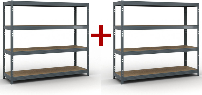 B2B Partner Fachbodenregal 1+1 GRATIS 1853x2000x600 mm, Traglast 500 kg
