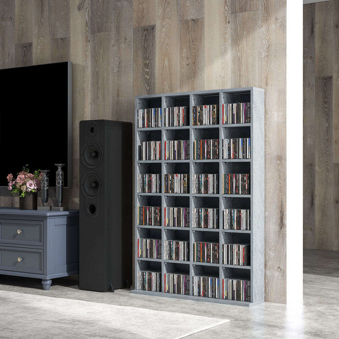 Latitude Run 130.5 cm H x 89 cm W Bookcase Grey 130.5cm H X 89cm W X 20cm D