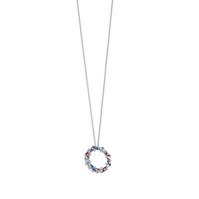 Kette ohne Anhänger ADELIA´S "Collier Halskette aus Silber rhodiniert rhodiniert", silber, Halsketten, Herren, 45cm, Silber 925 (Sterlingsilber), mit Zirkonia farbig