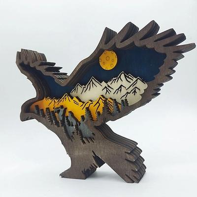 holztier wolf statue kreativität wolf totem büro zuhause dekorieren handwerk nordwald elch braunbär ornamente