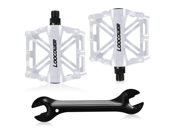 Fahrradpedale Aluminiumlegierung Anti-Rutsch 9/16 Zoll Weiß, Metall, 9.5x1.5x12 cm, Freizeit & Co, Sport & Fitness, Fahrräder, Fahrradzubehör