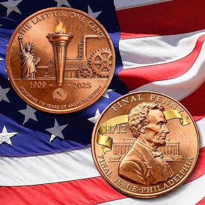 Lincolns letzter Penny – US-Gedenkmünze, historisches Sammlerstück, Lincoln-Erinnerungsstück, seltenes Penny-Geschenk für Münzsammler